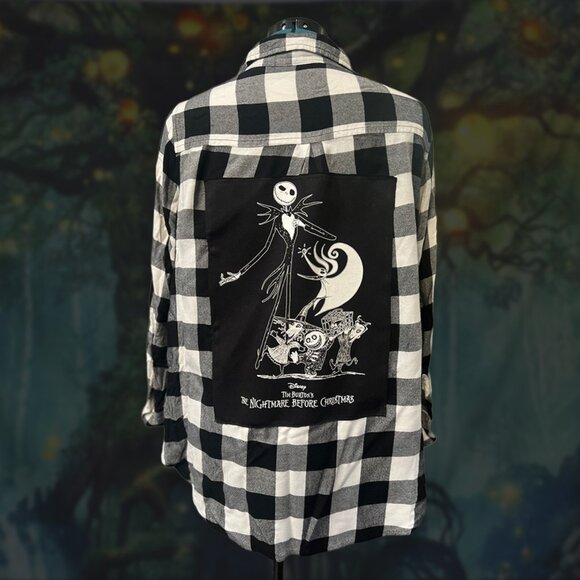 Nightmare Before Christmas Jack Skellington Flannel | Terra & Sky sz 0X - Picture 3 of 5